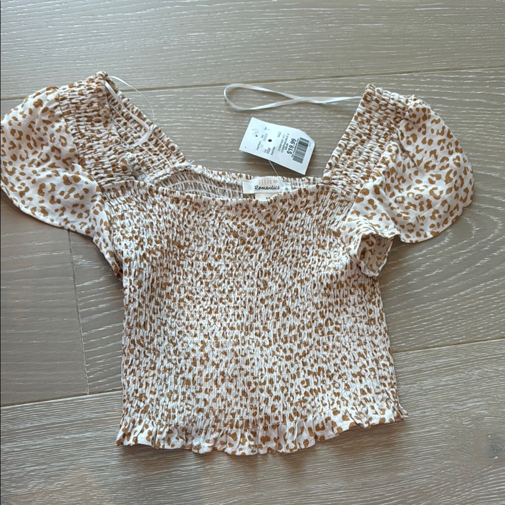 URBAN Romantics Leopard Print Off-Shoulder Blouse